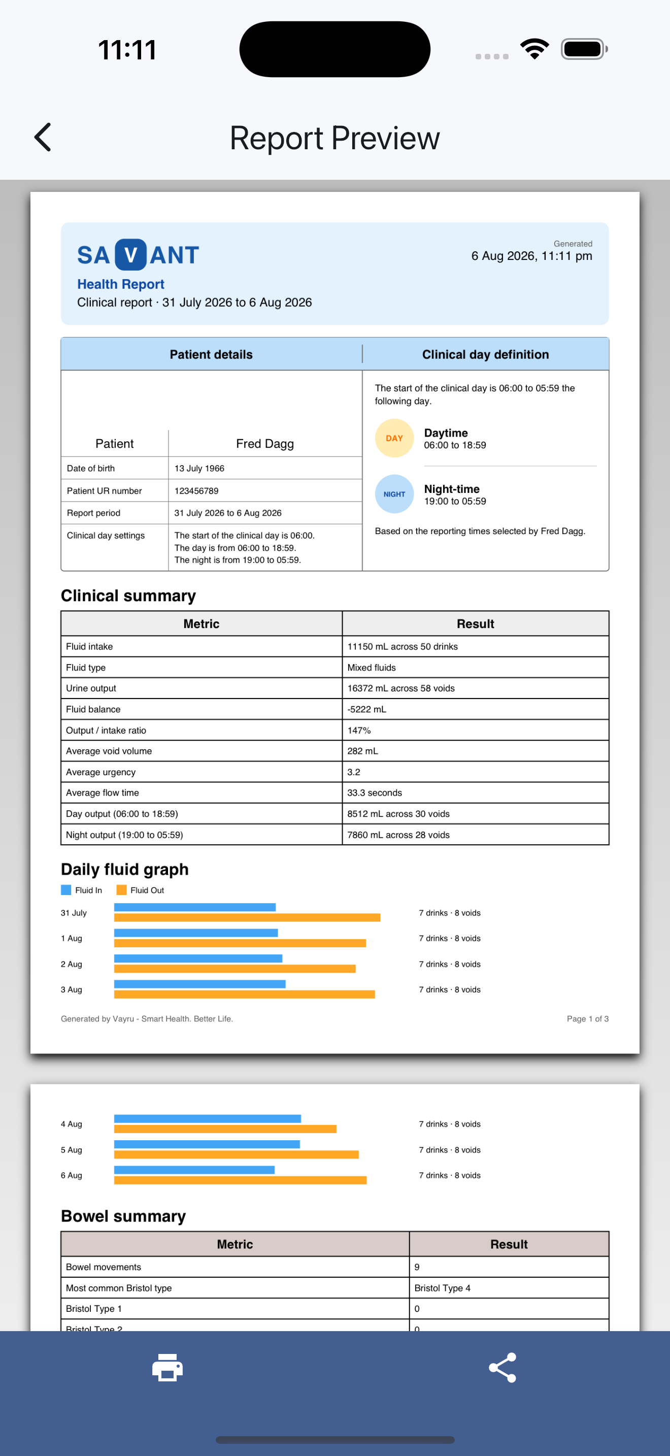 Savant sample clinical report